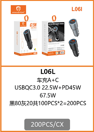 FONTE VEICULAR USB+TIPO-C 200PCS/CX R$:11,73