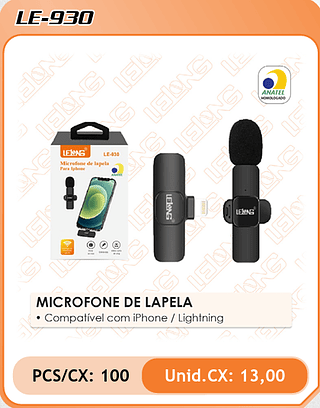 MICROFONE DE LAPELA 100PÇ=13$