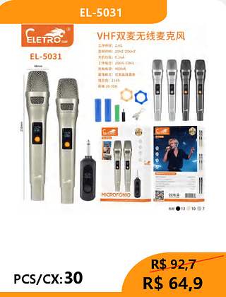 MICROFONE PCS/CX:30 R$64,9