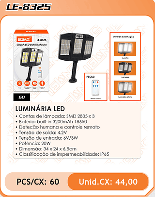 LUMINÁRIA LED 60PÇ=44$