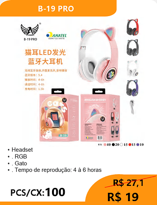 Headset PCS/CX:100 R$19