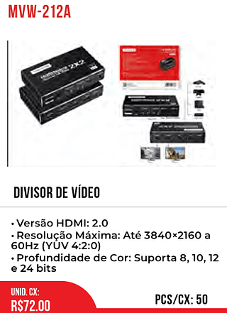 DIVISOR DE VÍDEO 50pç=72$