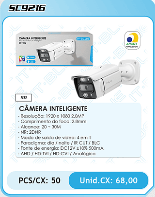 CAMERA INTELIGENTE PCS/CX: 50 Unid.CX: 68,00