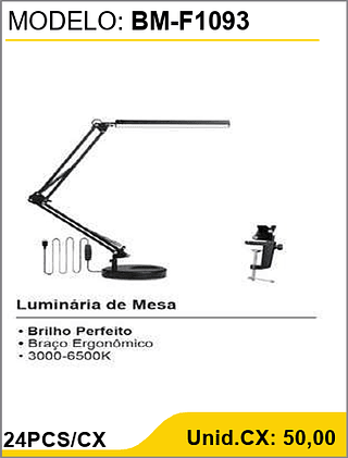 Luminária de Mesa 24PCS/CX Unid.CX: 50,00