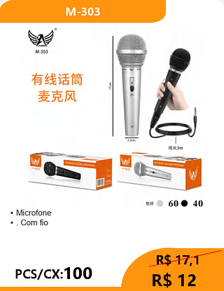 Microfone PCS/CX:100 R$ 12