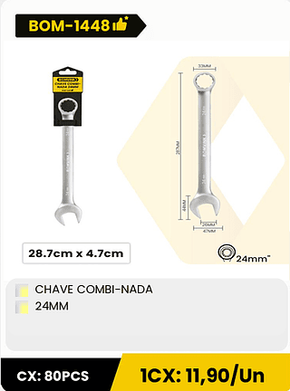 CHAVE COMBI-NADA 24MM CX: 80PCS 1CX: 11,90/Un