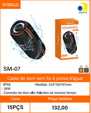 Caixa de som sem fio a prova d'agua Caixa 15PCS Preco Unitario 132,00