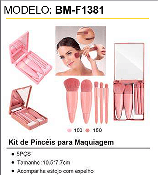 Kit de Pincéis para Maquiagem 300Kits/CX Unid.CX: 3,50