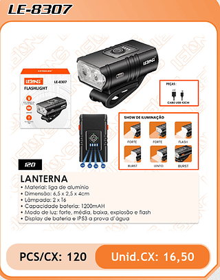 LANTERNA 120PÇ=16,5$