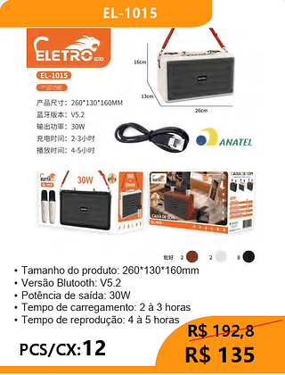 CAIXA DE SOM PCS/CX:12 R$135