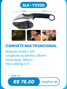 CANIVETE MULTIFUNCIONAL UNID. CX: R$ 76,00 PCS/CX: 40