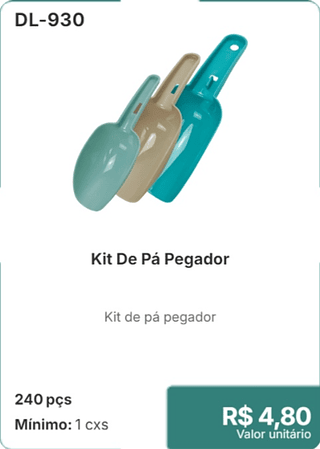 Kit De Pá Pegador 240 pçs R$ 4,80