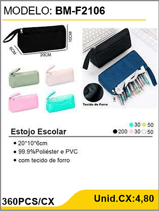 Estojo Escolar 360PCS/CX Unid.CX:4,80