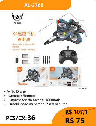 DRONE PCS/CX:36 R$ 75