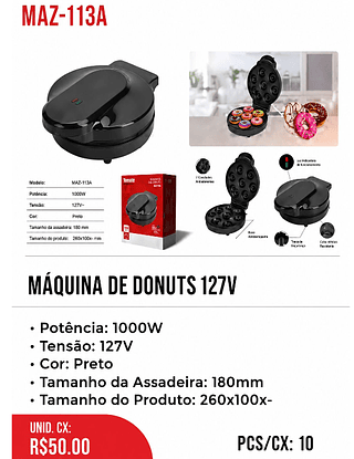 Máquina De Donuts 127v 10pç=50$