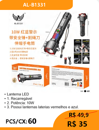Lanterna LED PCS/CX:60 R$ 35