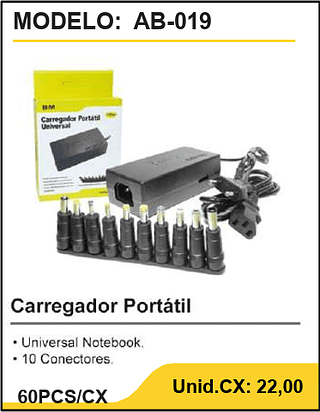 Carregador Portátil 60PCS/CX Unid.CX: 22,00