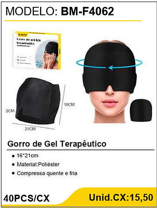 Gorro de Gel Terapêutico 40PCS/CX Unid.CX:15,50