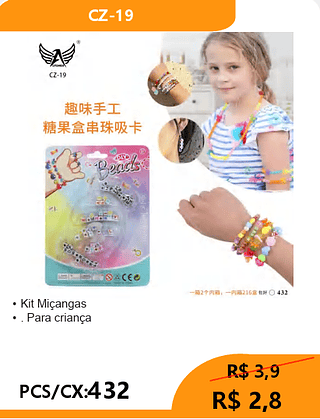 Kit Miçangas PCS/CX:432 R$ 2,8