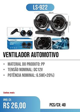 VENTILADOR AUTOMOTIVO 40PÇ=26$