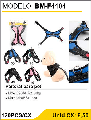 Peitoral para pet 120PCS/CX Unid.CX: 8,50