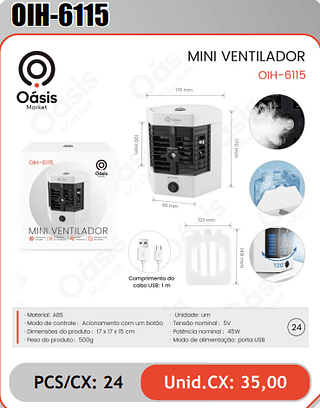 MINI VENTILADOR PCS/CX: 24 Unid.CX: 35,00