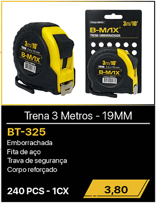 Trena 3 Metros 19MM - 240PCS R$3,80