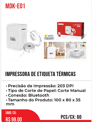 Impressora De Etiqueta Térmicas 60pç=99$