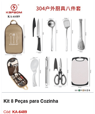 Kit 8 Peças para Cozinha R$ 52,2 PCS/CX: 25