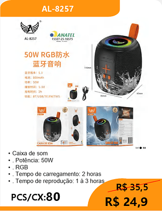 Caixa de som PCS/CX:80 R$ 24,9