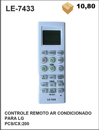 CONTROLE REMOTO AR CONDICIONADO PARA LG 200PÇ=10,8$