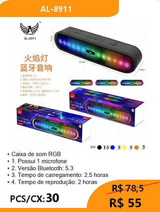 Caixa de som RGB PCS/CX:30 R$ 55