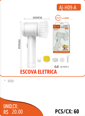 ESCOVA ELETRICA UNID.CX:RS 20.00 PCS/CX:60