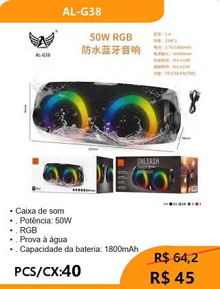 Caixa de som PCS/CX:40 R$ 45