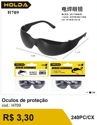 Óculos de proteção R$ 2.97 240PC/CX