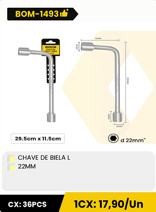 CHAVE DE BIELA L 22MM CX: 36PCS 1CX: 17,90/Un