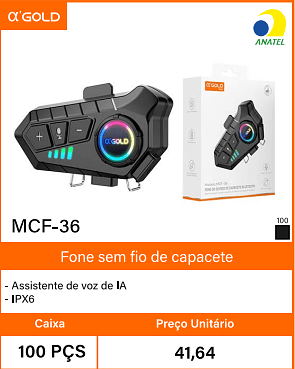 Fone sem fio de capacete - Caixa 100 PCS Preco Unitario 41,64