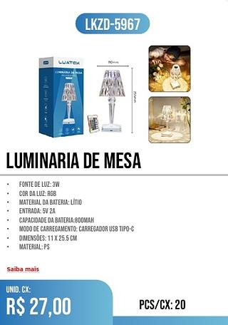 LUMINARIA DE MESA 20pç=27$