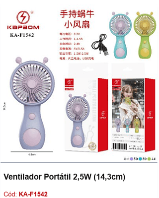 Ventilador Portátil 2,5W R$ 10,8 PCS/CX: 144