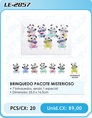 BRINQUEDO PACOTE MISTERIOSO PCS/CX: 20 Unid.CX: 89,00