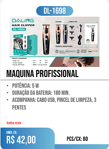 máquina profissional PCS/CX: 40 UNID. CX: r$ 63,00