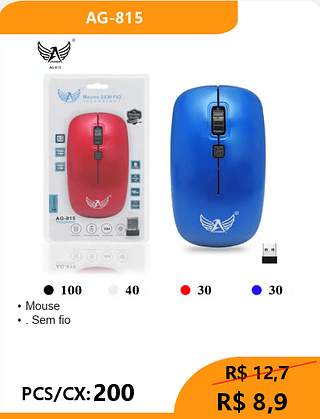 Mouse PCS/CX:200 R$ 8,9