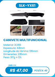 CANIVETE MULTIFUNCIONAL UNID. CX: R$ 47,00 PCS/CX: 40