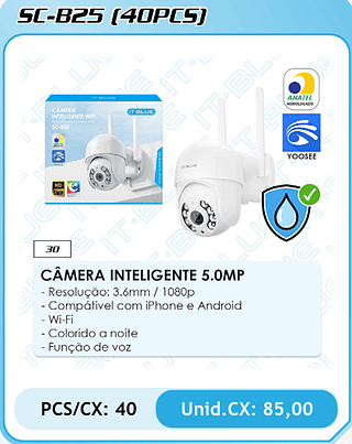CÂMERA INTELIGENTE 5.0MP PCS/CX: 40 Unid.CX: 85,00