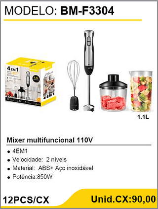 Mixer multifuncional 110V 12PCS/CX Unid.CX:90,00
