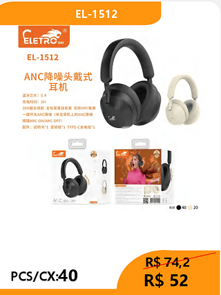 HEADPHONE PCS/CX:40 R$52