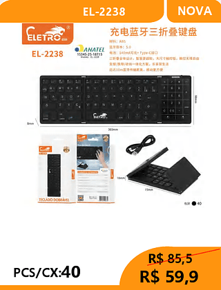TECLADO PCS/CX:40 R$59,9