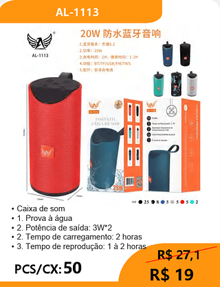 Caixa de som PCS/CX:50 R$ 19