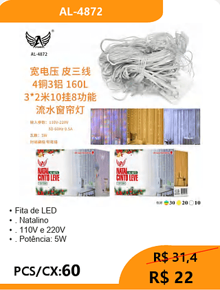 Fita de LED PCS/CX:60 R$ 22