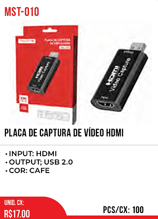 PLACA DE CAPTURA DE VÍDEO HDMI 100pç=17$